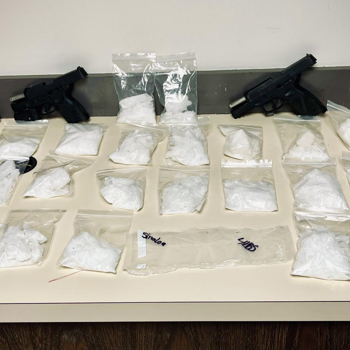 Confiscated drugs, guns and cash